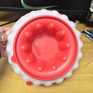 Red and White Tupperware Jello Salad Bowl